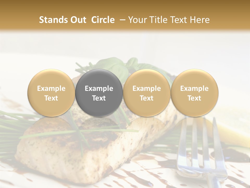 Salmon Dish With Chive And Basil PowerPoint Template