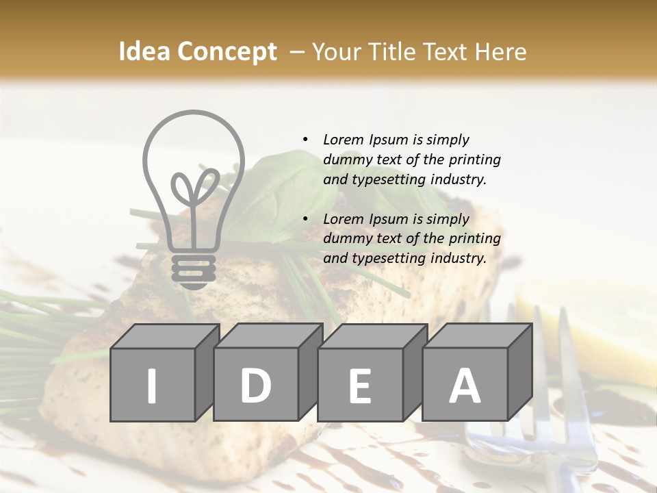 Salmon Dish With Chive And Basil PowerPoint Template