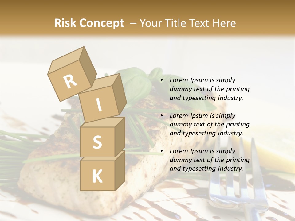 Salmon Dish With Chive And Basil PowerPoint Template