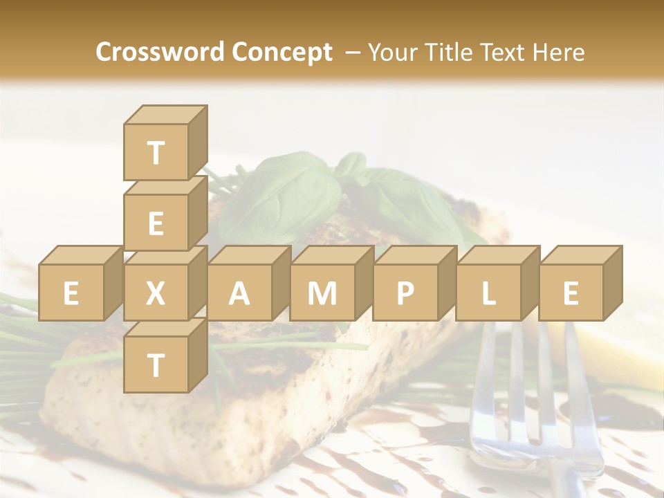 Salmon Dish With Chive And Basil PowerPoint Template