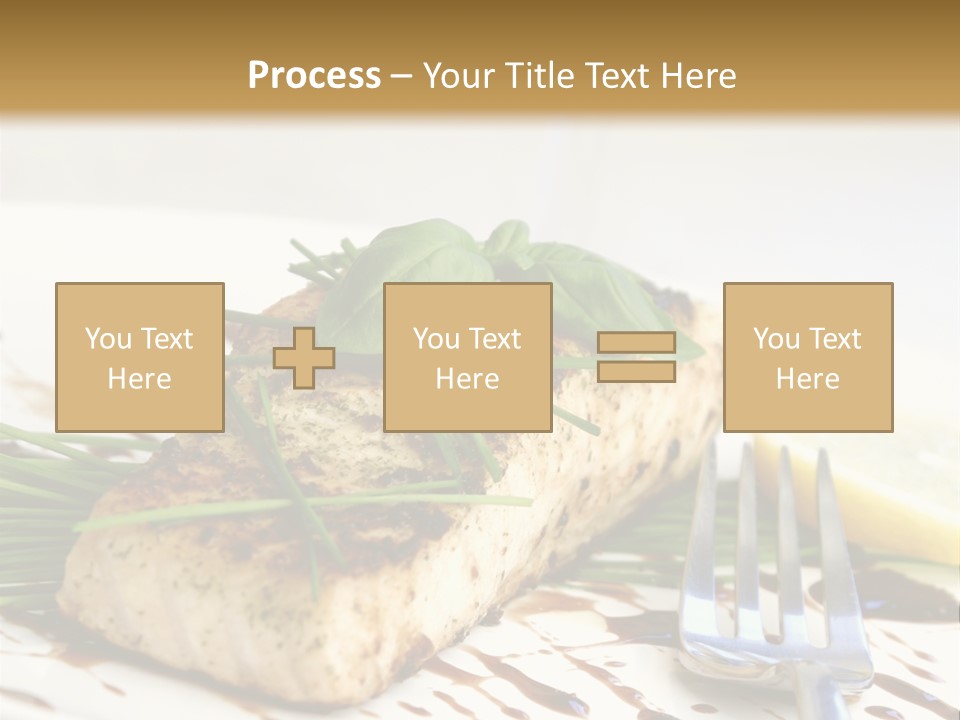 Salmon Dish With Chive And Basil PowerPoint Template