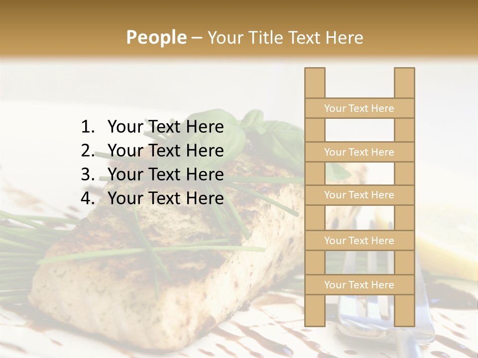 Salmon Dish With Chive And Basil PowerPoint Template