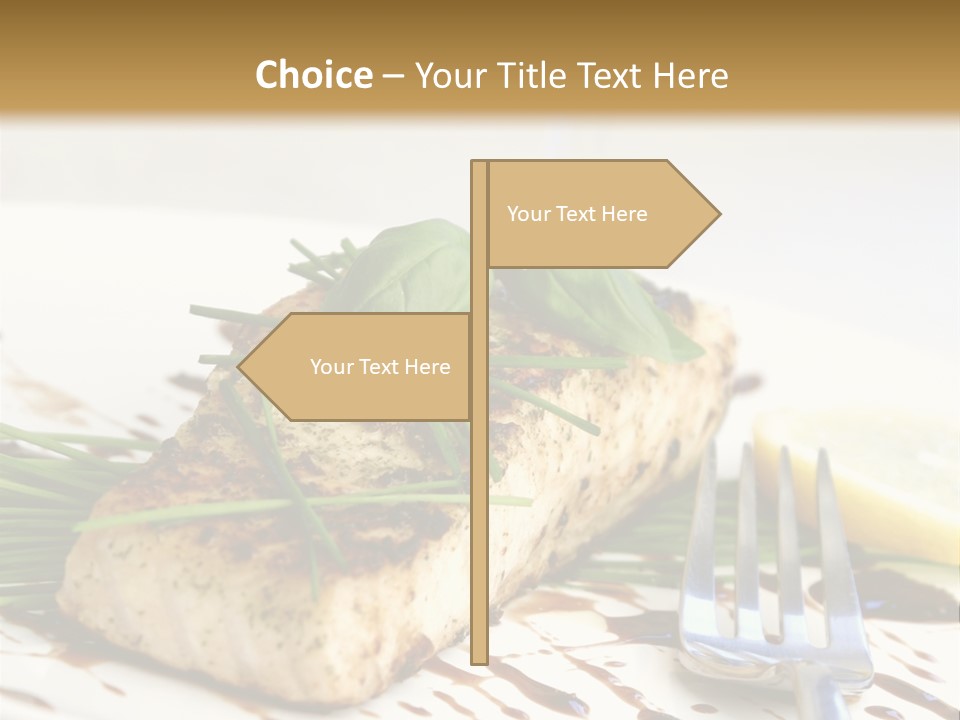 Salmon Dish With Chive And Basil PowerPoint Template