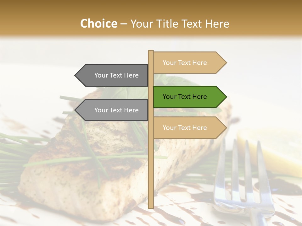 Salmon Dish With Chive And Basil PowerPoint Template