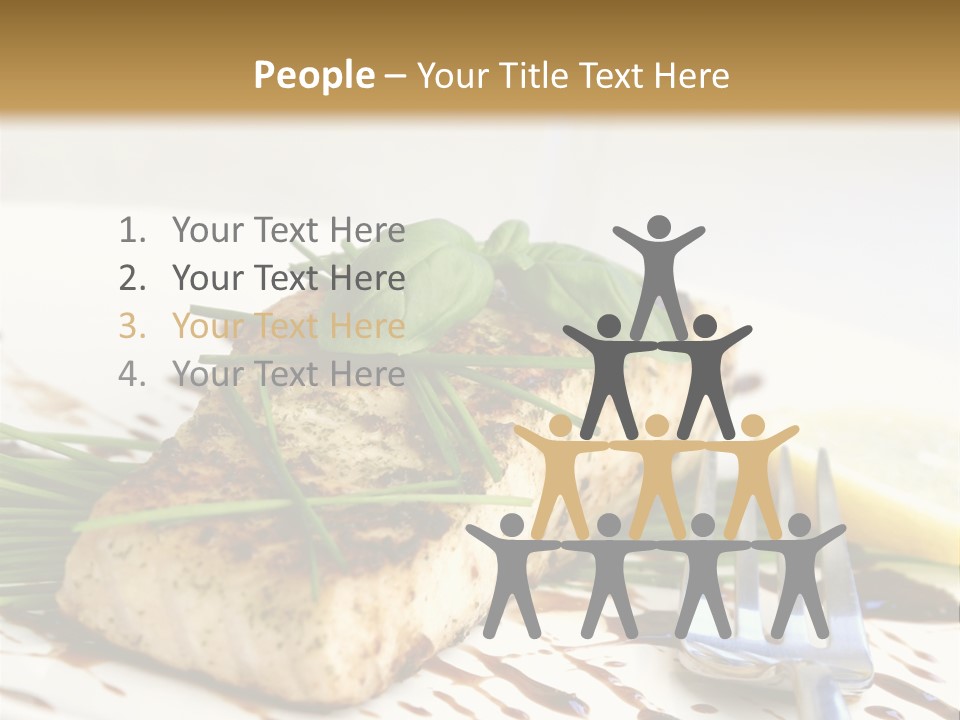 Salmon Dish With Chive And Basil PowerPoint Template