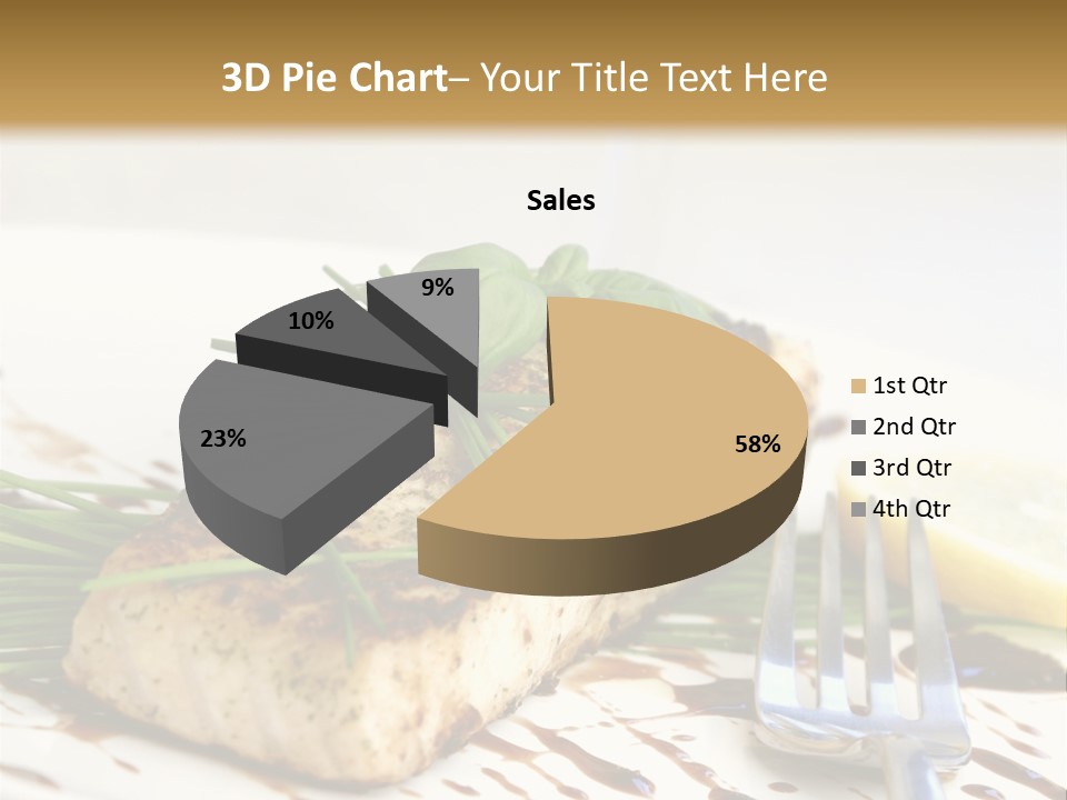 Salmon Dish With Chive And Basil PowerPoint Template