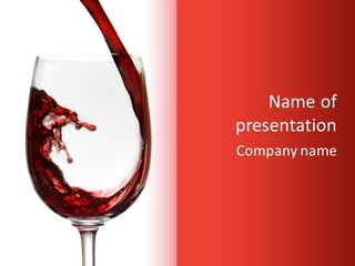 Red Wine Pouring Into Wine Glass PowerPoint Template