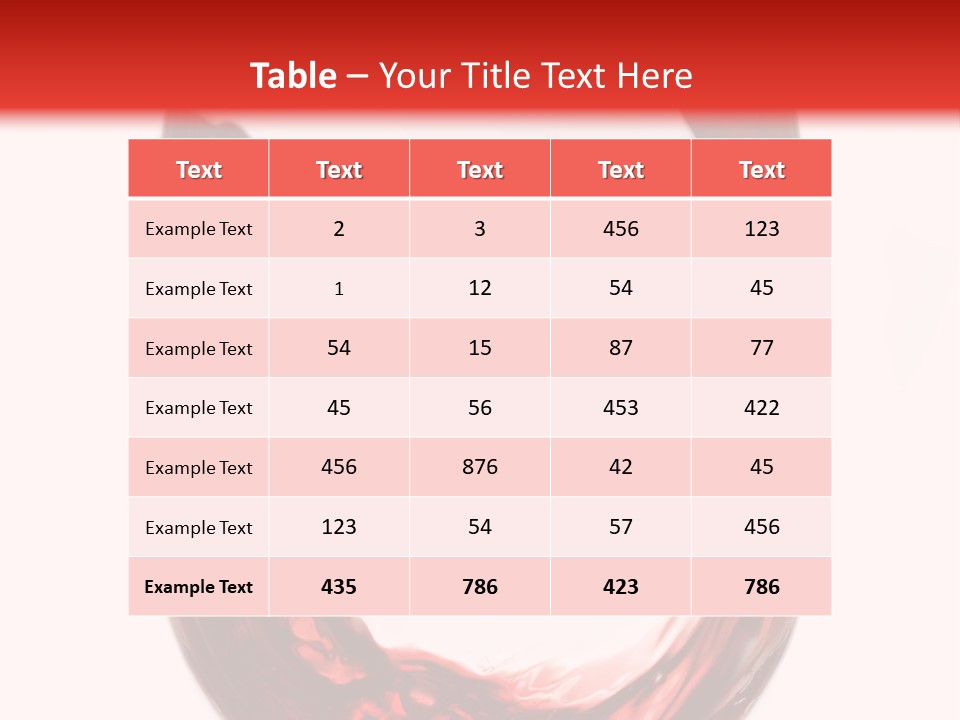 Red Wine Pouring Into Wine Glass PowerPoint Template