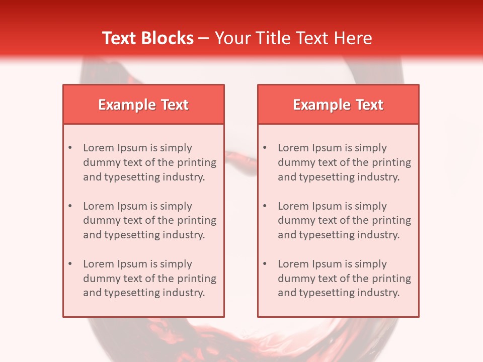 Red Wine Pouring Into Wine Glass PowerPoint Template