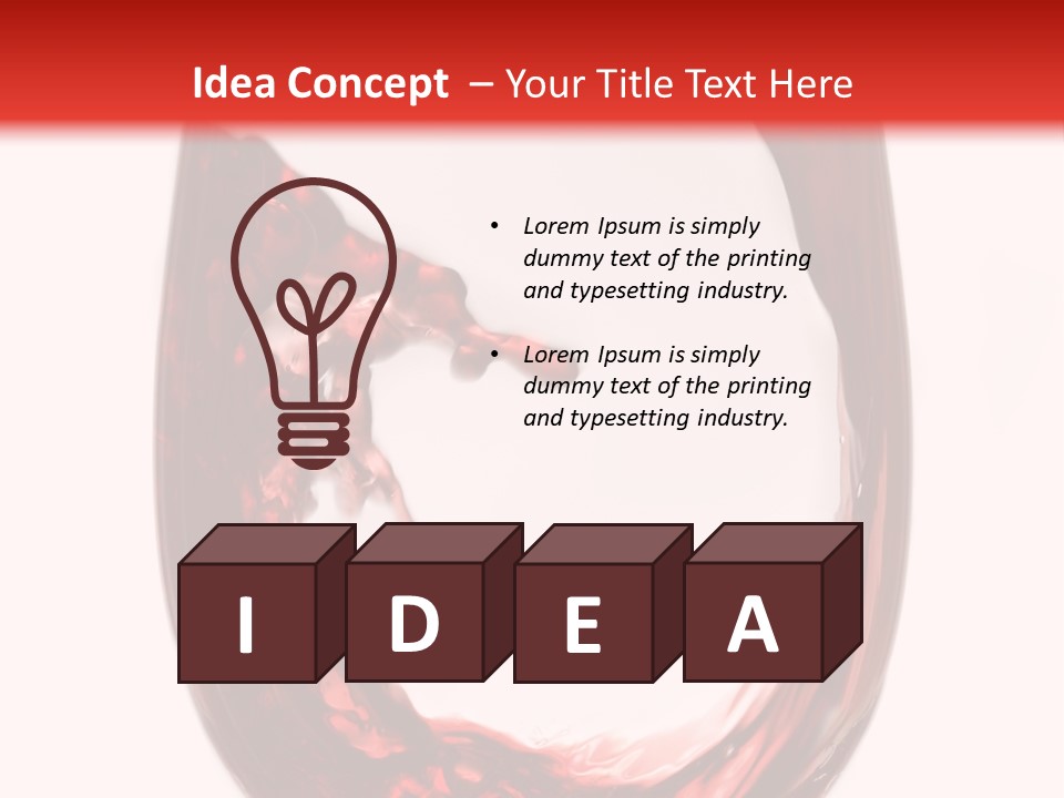 Red Wine Pouring Into Wine Glass PowerPoint Template