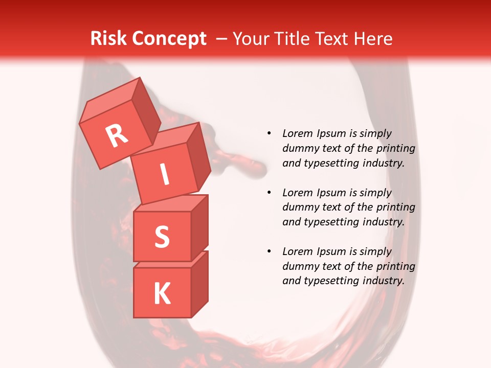 Red Wine Pouring Into Wine Glass PowerPoint Template