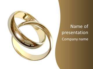 Two Wedding Ring On A Grey Background 3D PowerPoint Template