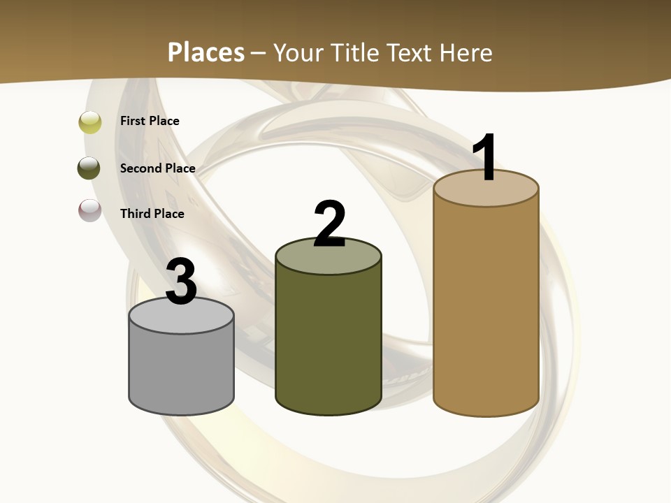 Two Wedding Ring On A Grey Background 3D PowerPoint Template