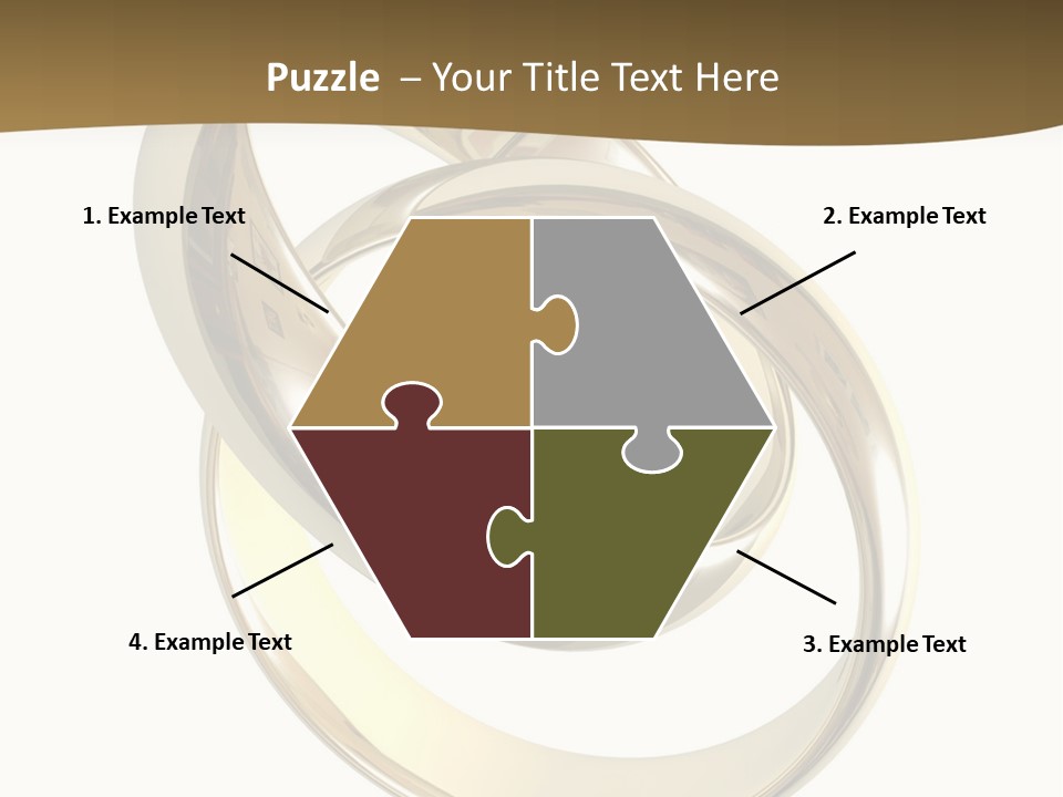 Two Wedding Ring On A Grey Background 3D PowerPoint Template