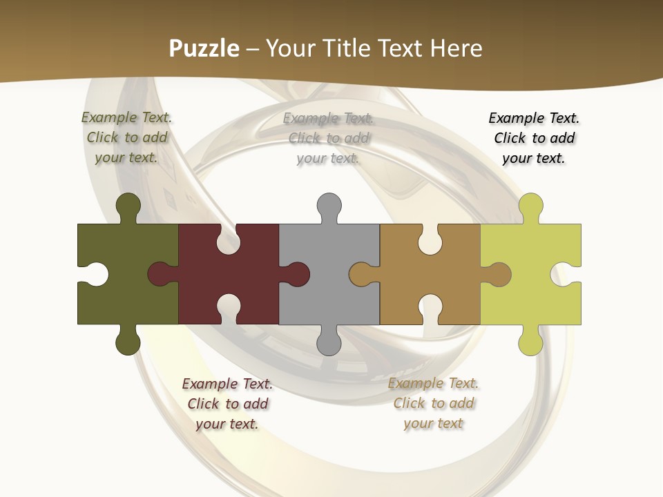 Two Wedding Ring On A Grey Background 3D PowerPoint Template