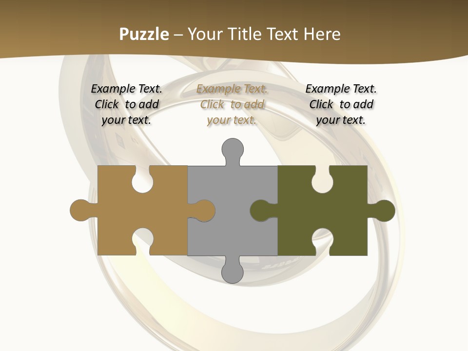 Two Wedding Ring On A Grey Background 3D PowerPoint Template