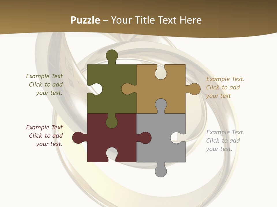 Two Wedding Ring On A Grey Background 3D PowerPoint Template