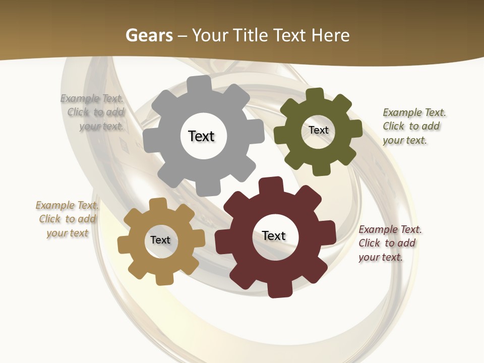 Two Wedding Ring On A Grey Background 3D PowerPoint Template