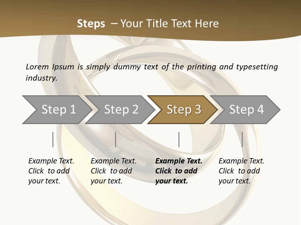 Two Wedding Ring On A Grey Background 3D PowerPoint Template