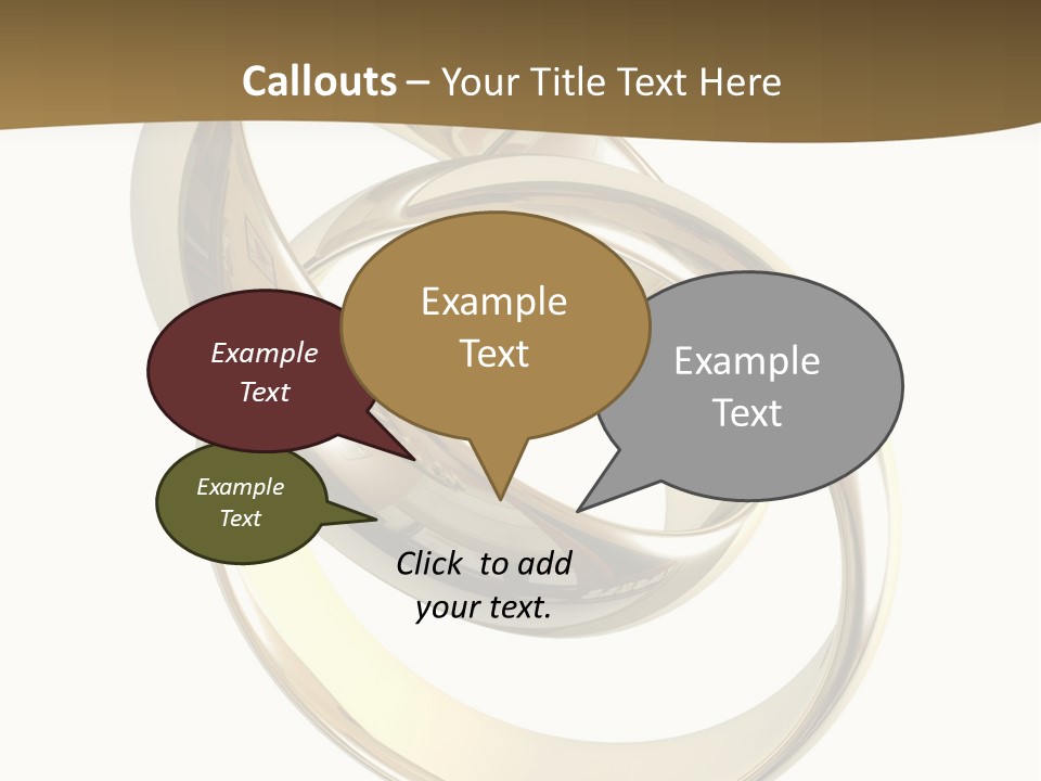 Two Wedding Ring On A Grey Background 3D PowerPoint Template