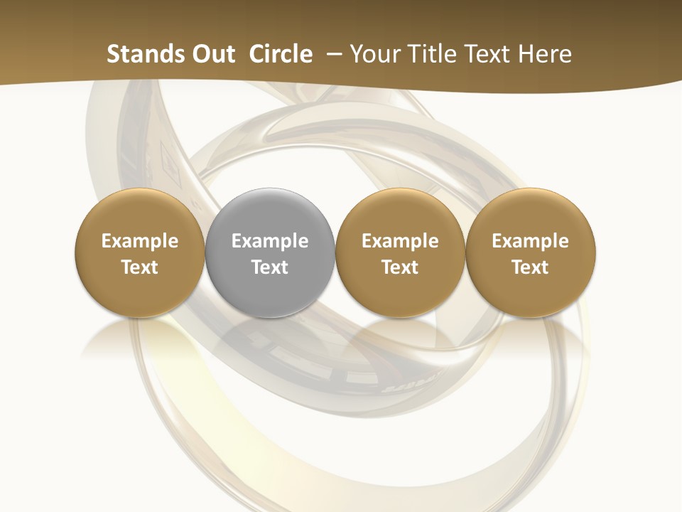 Two Wedding Ring On A Grey Background 3D PowerPoint Template