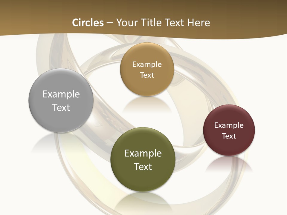 Two Wedding Ring On A Grey Background 3D PowerPoint Template