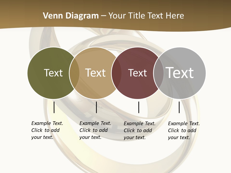 Two Wedding Ring On A Grey Background 3D PowerPoint Template