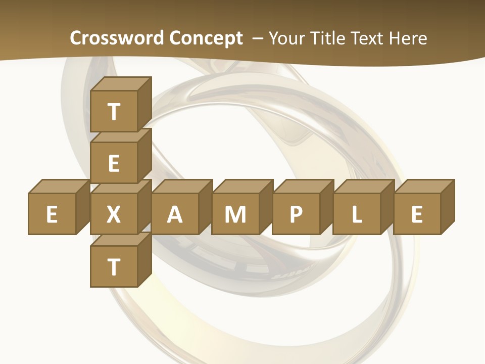 Two Wedding Ring On A Grey Background 3D PowerPoint Template