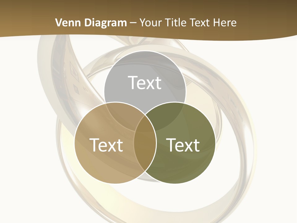 Two Wedding Ring On A Grey Background 3D PowerPoint Template