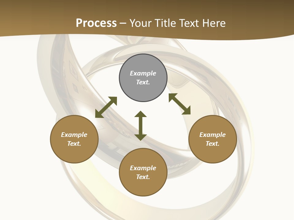 Two Wedding Ring On A Grey Background 3D PowerPoint Template