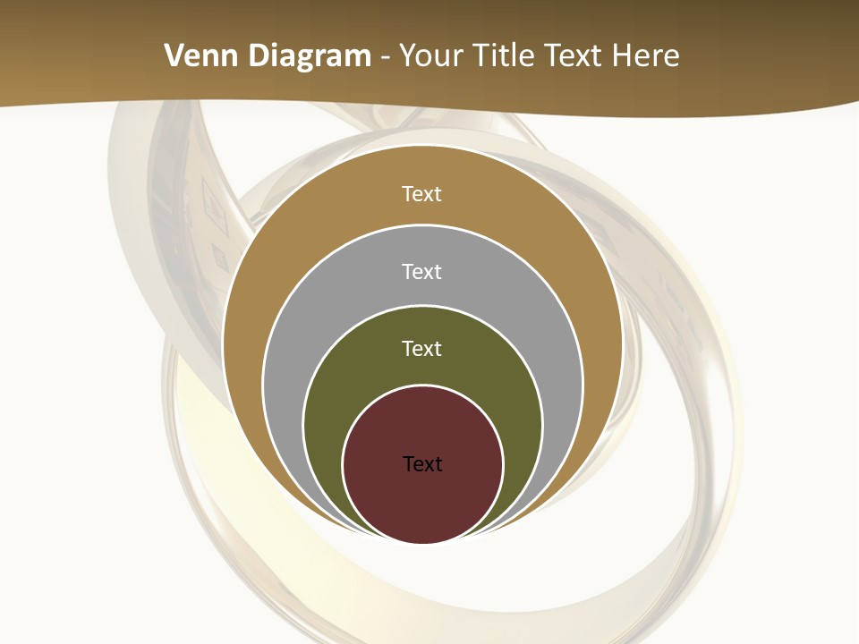 Two Wedding Ring On A Grey Background 3D PowerPoint Template