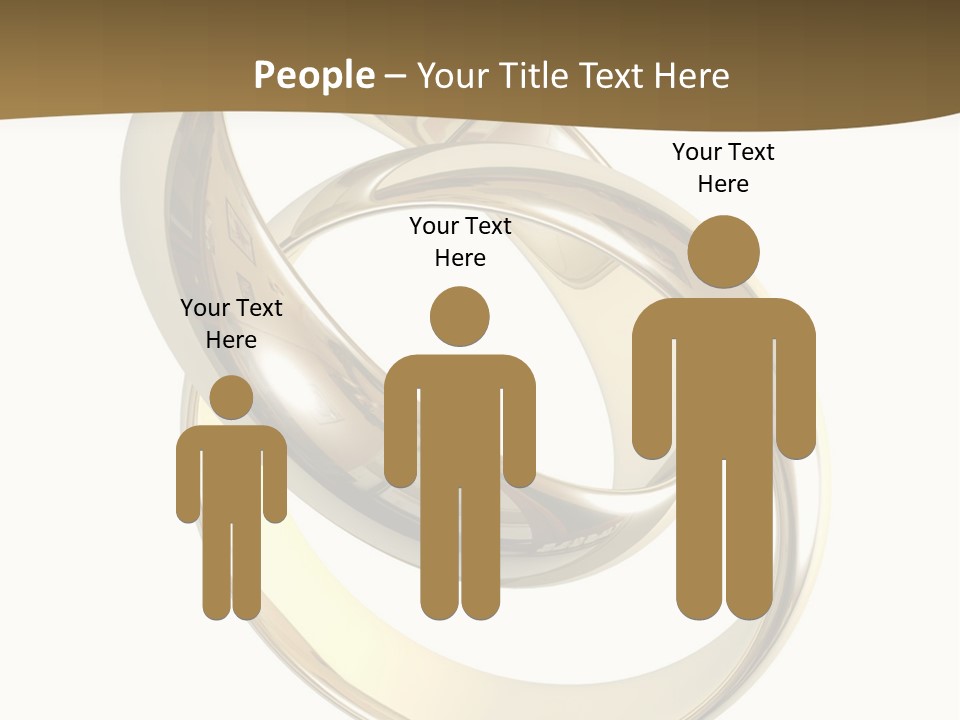 Two Wedding Ring On A Grey Background 3D PowerPoint Template