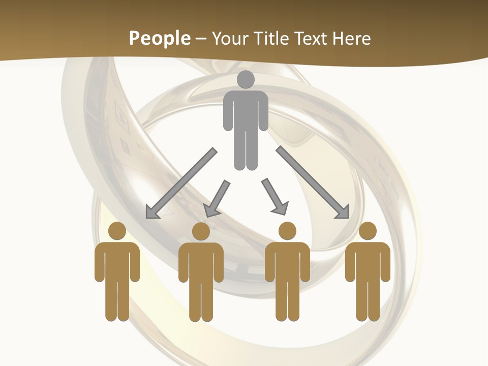 Two Wedding Ring On A Grey Background 3D PowerPoint Template