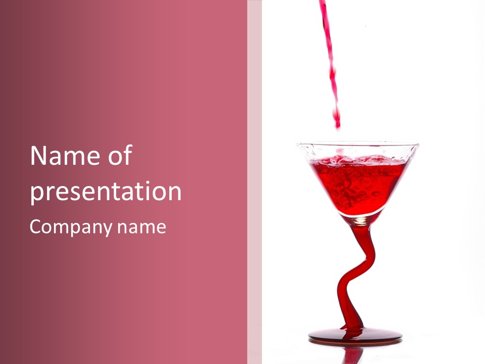 Liquid Pouring Into Glass PowerPoint Template