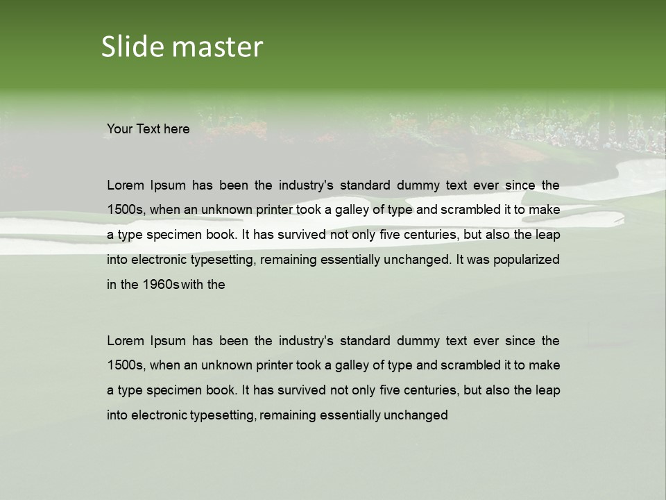 Masters. Fairway At Augusta PowerPoint Template