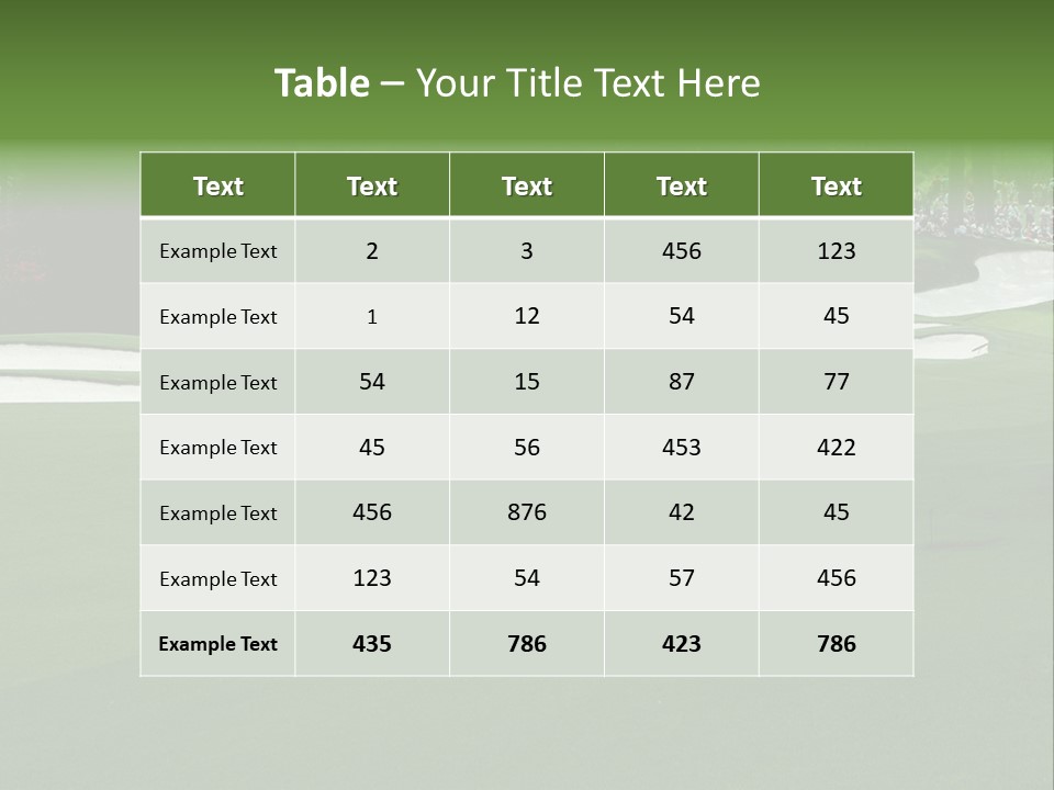 Masters. Fairway At Augusta PowerPoint Template