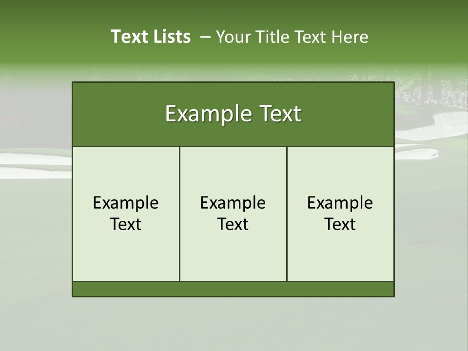 Masters. Fairway At Augusta PowerPoint Template