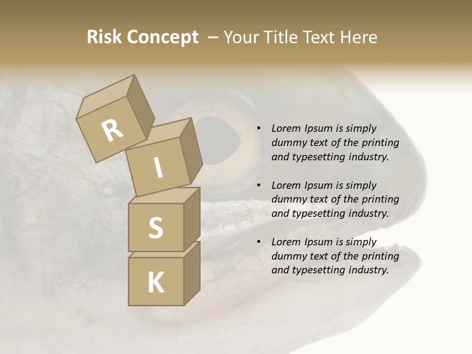 Real Macro Of Fish Head Isolated On White PowerPoint Template