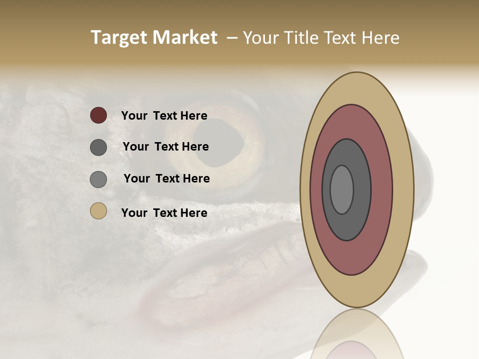 Real Macro Of Fish Head Isolated On White PowerPoint Template