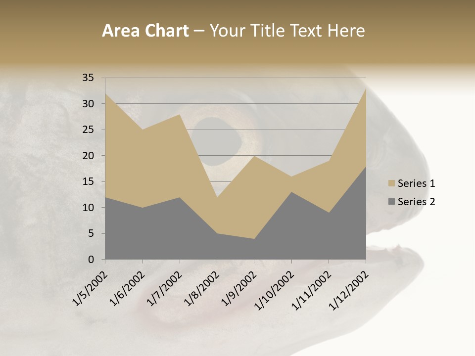 Real Macro Of Fish Head Isolated On White PowerPoint Template