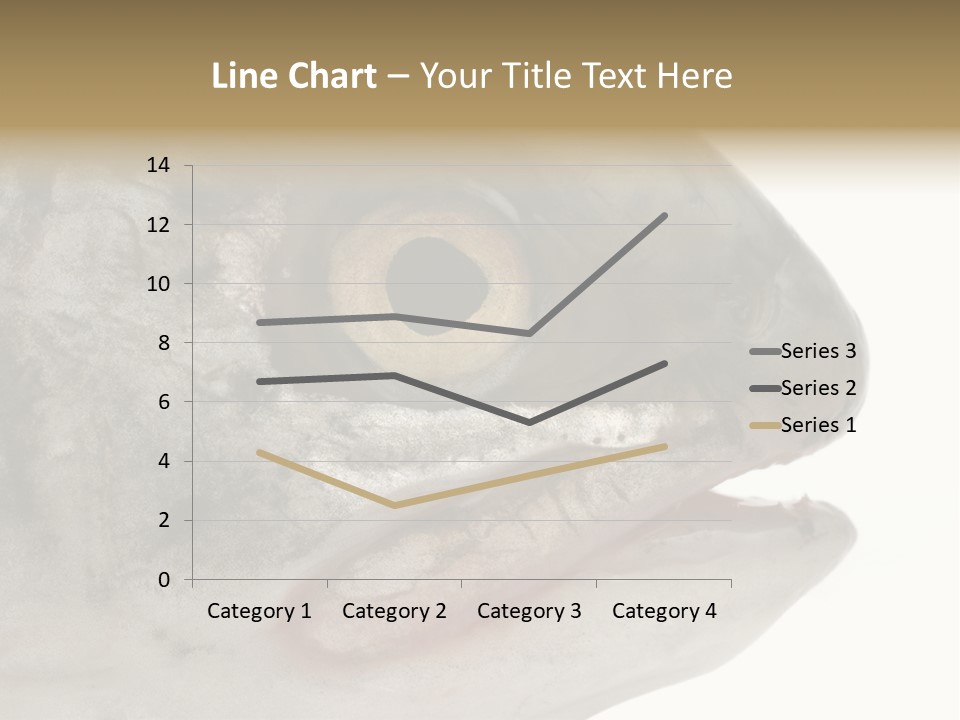 Real Macro Of Fish Head Isolated On White PowerPoint Template