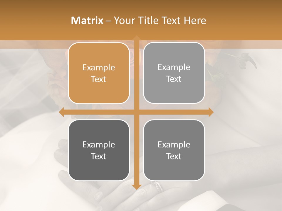 Wedding - Hands - Rings - Flowers - Sepia PowerPoint Template