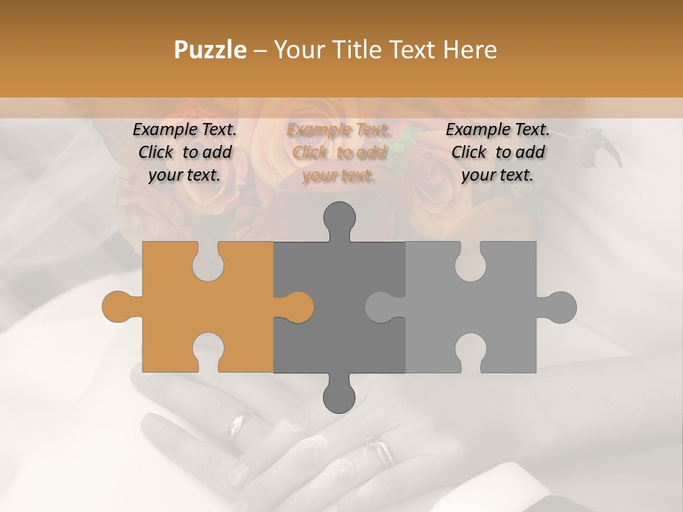 Wedding - Hands - Rings - Flowers - Sepia PowerPoint Template