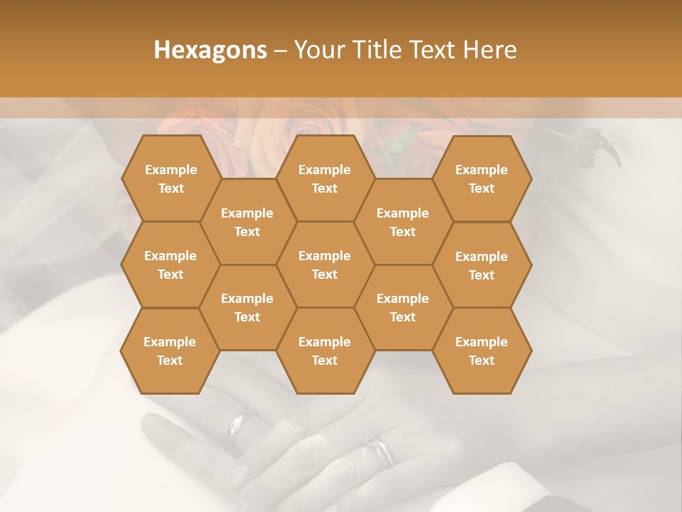 Wedding - Hands - Rings - Flowers - Sepia PowerPoint Template
