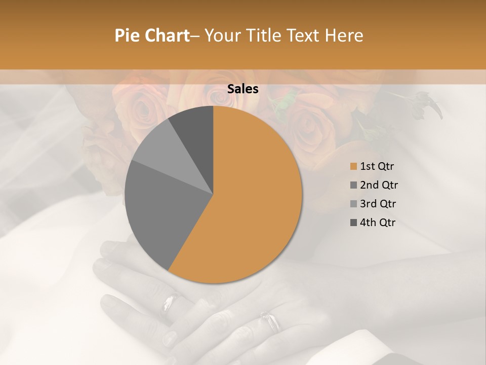 Wedding - Hands - Rings - Flowers - Sepia PowerPoint Template