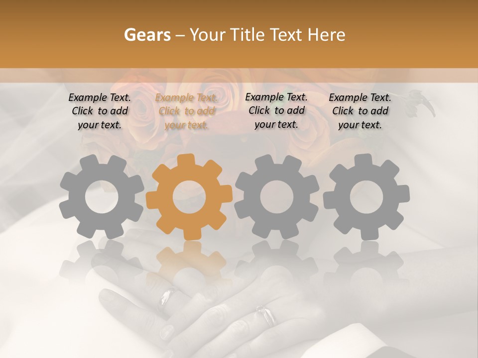 Wedding - Hands - Rings - Flowers - Sepia PowerPoint Template