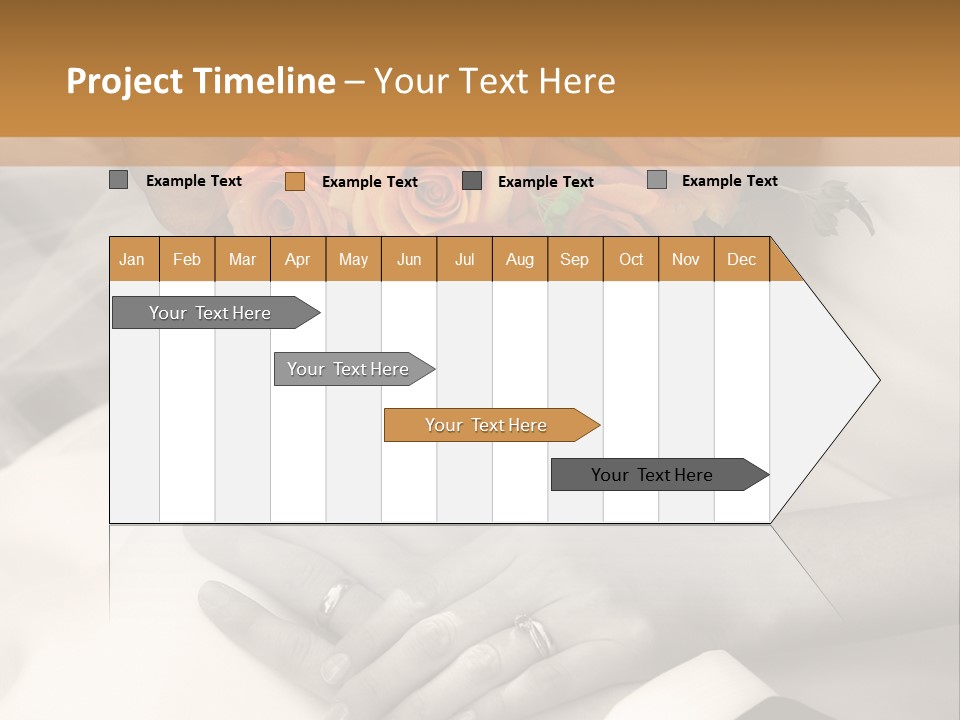 Wedding - Hands - Rings - Flowers - Sepia PowerPoint Template