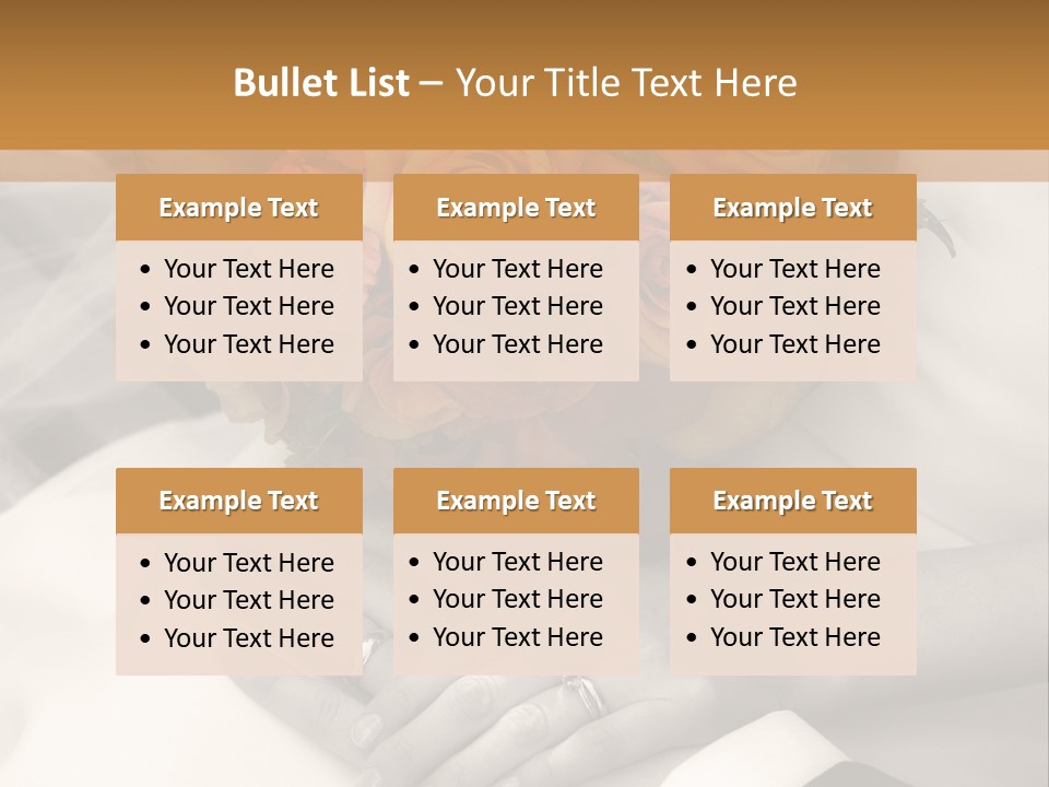 Wedding - Hands - Rings - Flowers - Sepia PowerPoint Template