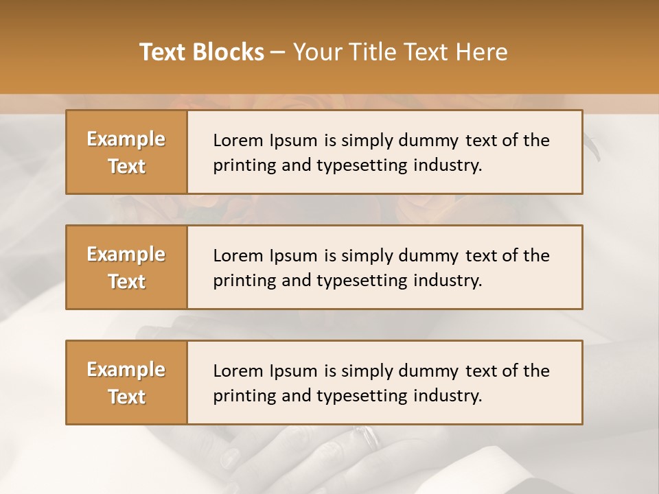 Wedding - Hands - Rings - Flowers - Sepia PowerPoint Template