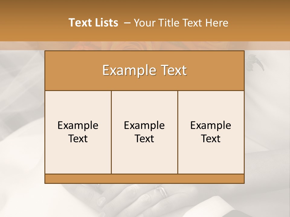 Wedding - Hands - Rings - Flowers - Sepia PowerPoint Template